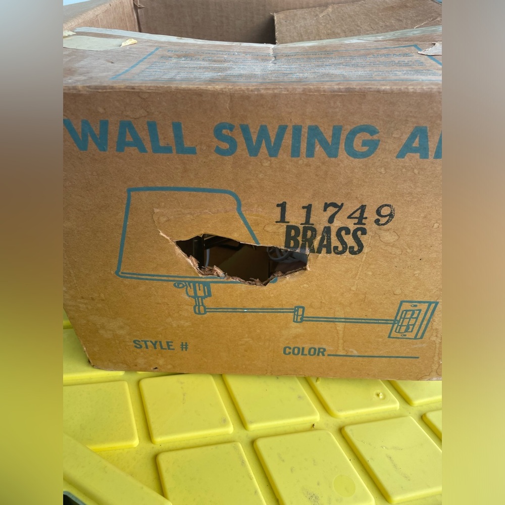 Vintage brass swing lamp